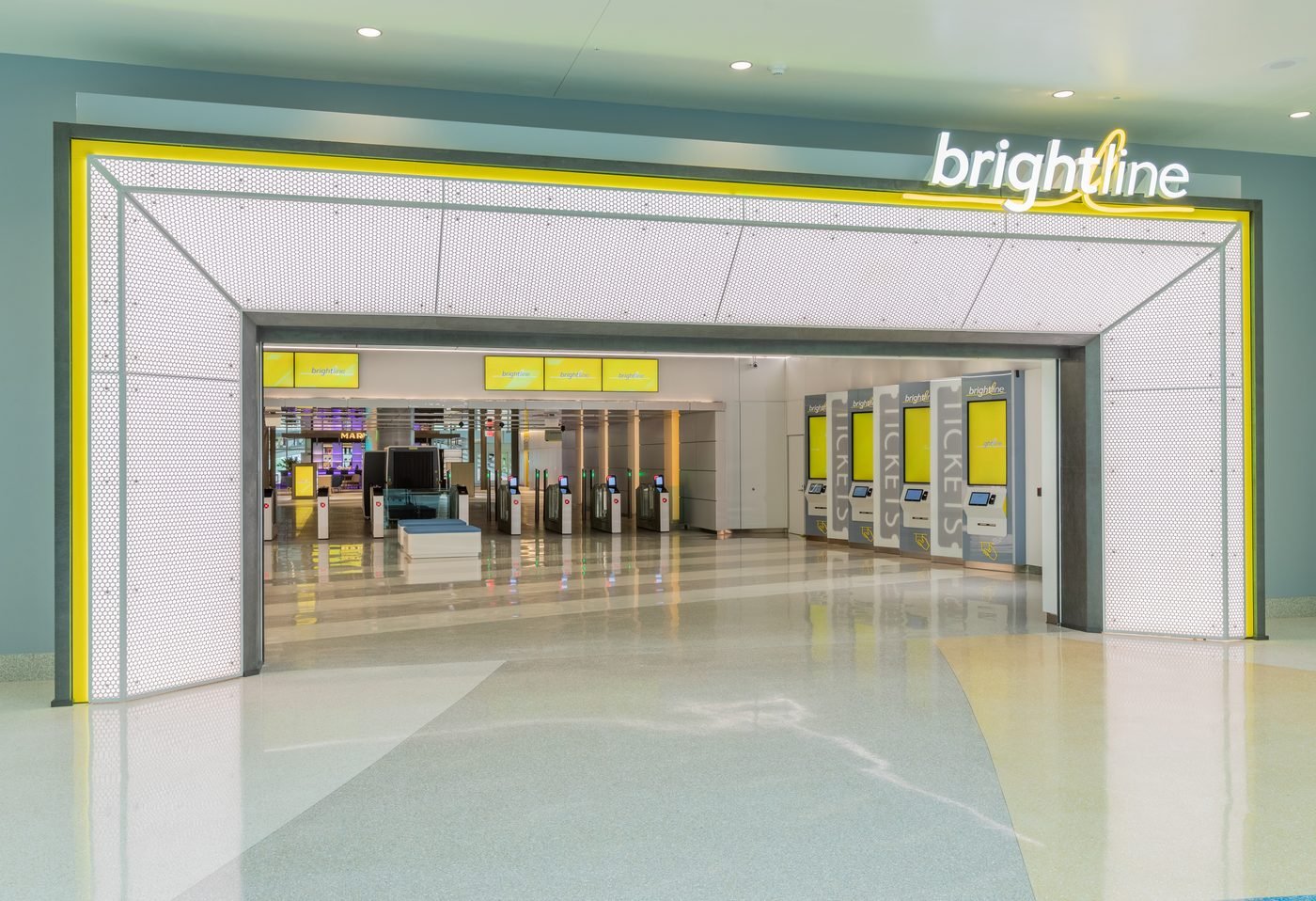 Inside a Brightline station