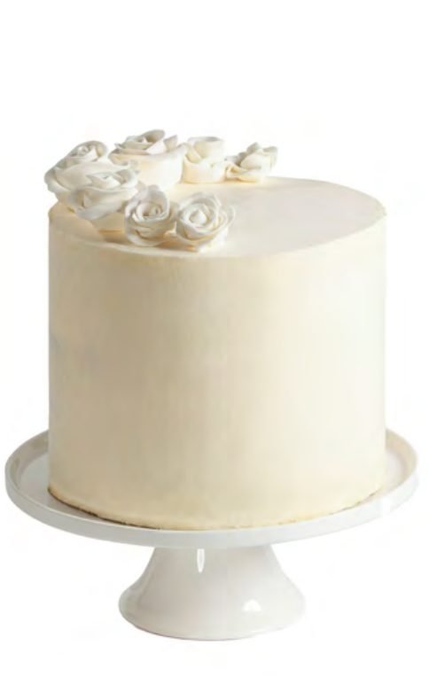 Vintage Vibes ivory cake with white roses